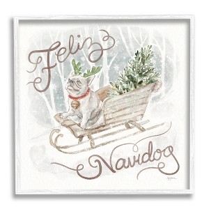 Stupell Industries Feliz Navidog Bulldog, 24'' x 24'' - 1 of 4