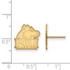 Black Bow Jewelry 14k Yellow Gold Northern Illinois Huskies NCAA Post Earrings - 2 of 3