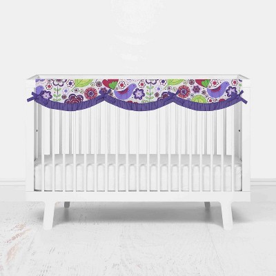 Bacati - Botanical Purple Long Crib Rail Guard Cover