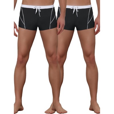 Lars Amadeus Men's Summer Surfing Contrast Color Drawstring Swim Board Shorts 2 Pack