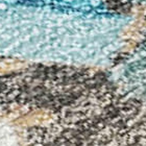 HomeRoots 10' X 14' Teal Blue And Ivory Abstract Washable Indoor Outdoor Area Rug - 1 of 4