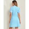 INSPIRE CHIC Women's Bow Tie Keyhole Neck Puff Sleeve Elegant Work Dress - 3 of 4