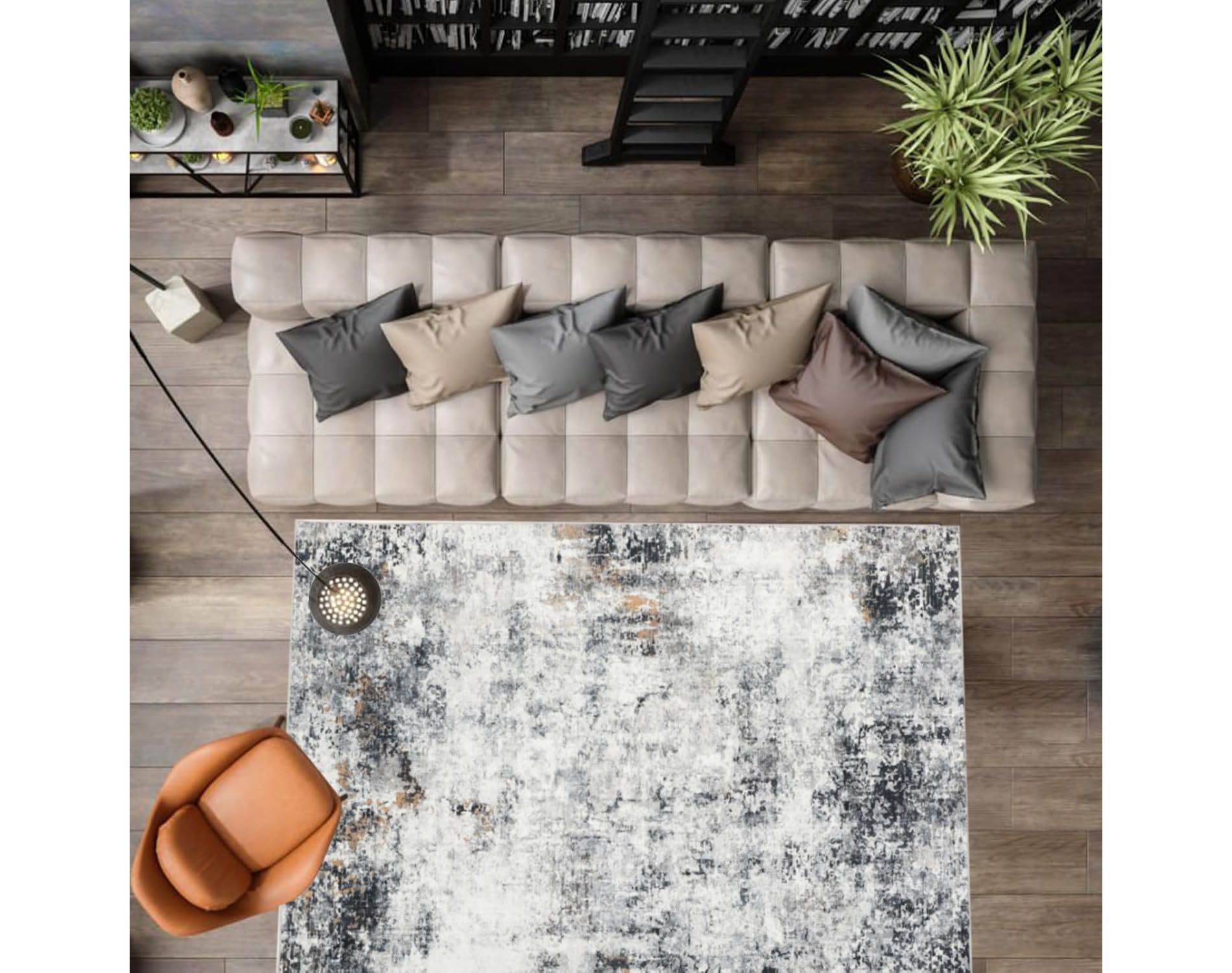 Modern Abstract Rug – Washable, Non-Slip, Stain-Resistant Carpet for Living Room, Bedroom & Office