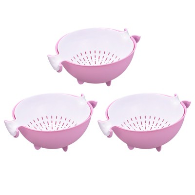 Unique Bargains Kitchen Strainer Colander Plastic Food Strainer With ...