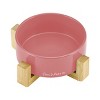 Coco Single Pet Bowl with Wood Stand 5.11 in Pink - 3 of 4