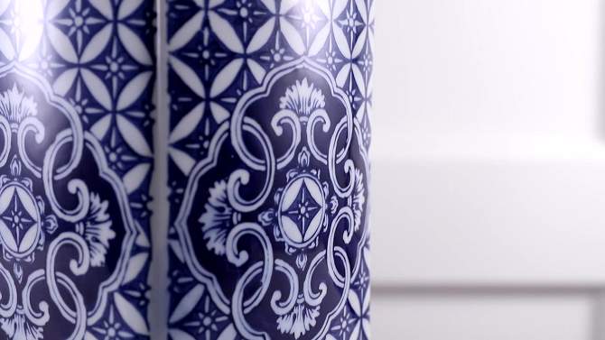 23&#34; Choi Chinoiserie Table Lamp (Includes LED Light Bulb) Blue - JONATHAN Y, 2 of 7, play video