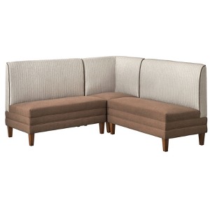 Lifestorey Phillips 3pc Upholstered Breakfast Nook Set Brown - 1 of 4