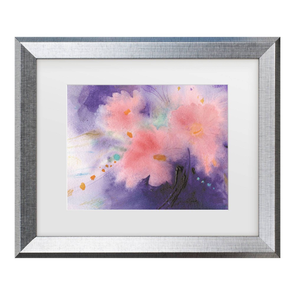 Trademark Fine Art 11"x14" Sheila Golden Violet Variations Matted Framed Art Silver