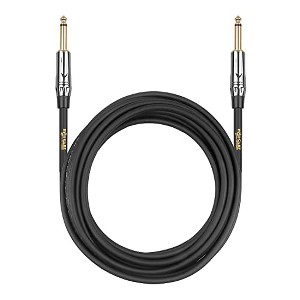Clef Audio Labs 6.35mm TS to 6.35mm TS, Black Chrome Zinc Alloy Shell/PVC Jacket 20FT - 1PK - 1 of 4