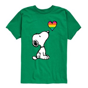 Boys' - Peanuts - Snoopy Rainbow Heart Short Sleeve Graphic T-Shirt - 1 of 4