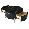 NicBex 31.5 Inch Round Coffee Table Simple Modern End Table with 2 Storage Drawers and Golden Legs for Living Room, Bedroom - 4 of 4