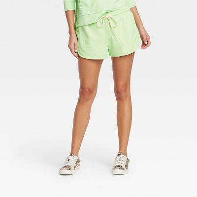 Women's Mid-Rise French Terry Pull-On Shorts - Universal Thread™ Lime Green XS