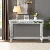 48" Black Mirror Console Table Vintage Wood Grain Carving Process Gorgeous and Noble for Entryway, Sofa Table,Living Room(48''W x 32.3''H x 18D) - 2 of 4
