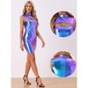 Allegra K Women's Metallic Bodycon Sleeveless Mock Neck Club Party Mini Shiny Dress - image 2 of 4