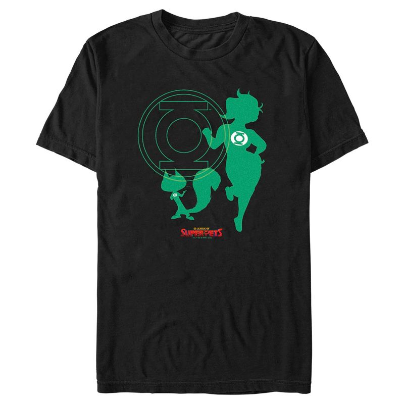 Men's DC League of Super-Pets Green Lantern and Chip Silhouettes T-Shirt, 1 of 6