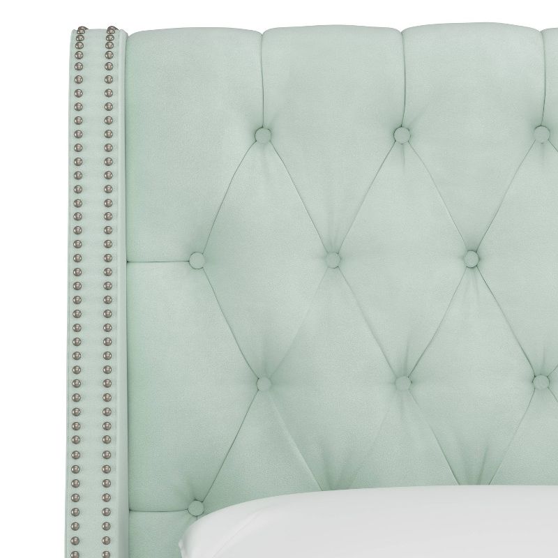 Skyline Furniture Arlette Nail Button Tufted Wingback Bed in Velvet, 5 of 12