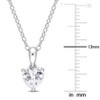 EVERLY JEWELRY | Sterling Silver 7/8 CT TGW Heart Shape Created White Sapphire Solitaire Heart Design Pendant with Chain, 18-inch - 3 of 4