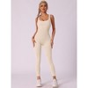 Allegra K Women's U Neck One Piece Jumpsuit Workout Sleeveless Tummy Control No Show Ribbed Shapewear Body Shapers - 4 of 4