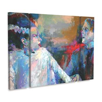 Trademark Fine Art -Richard Wallich 'Frankenstein and His Wife' Multi Panel Art Set Large 3 Piece