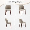 Set of 2 Linen Upholstered Dining Chairs – Wing Backrest,  Wood Legs & Thick Cushions for Kitchen, Dining, or Living Room - 2 of 4