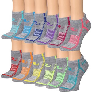 Tipi Toe Women's 12-Pairs Running & Athletic Radiant Flux Collection Patterned Performance Low Cut Socks - 1 of 1