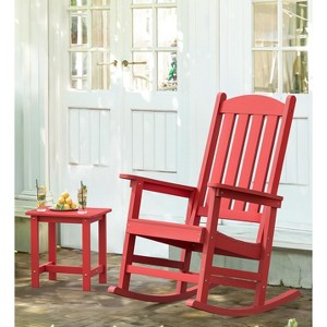 Arceso Outdoor Rocking Chairs Set, 1 Chairs & 1 Table HDPS Poly Rocking Chair, All Weather Resistant, Heavy Duty Rocker Chair For Patio, Lawn, Garden - 1 of 4