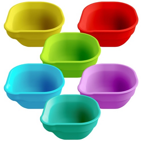 The First Years Green Grown Reusable Toddler Snack Bowls with Lids -  Blue/Aqua/Yellow/Green - 4pk/8oz