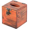 Vintiquewise Square Wooden Rustic Lockable Tissue Box Cover Holder - image 3 of 4