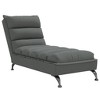 vidaXL Chaise Lounge with Cushions Dark Gray Fabric - 2 of 4