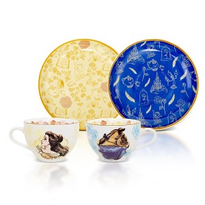 Silver Buffalo Disney Beauty and the Beast Bone China Teacup and Saucer | Set of 2 - 1 of 4