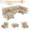 CAVINAS 6-Seater U-Shaped Modular Sectional Sofa,Cloud Couch Sectional with 1 Ottoman,Conversible Chaise Sofa for Living Room - 3 of 4