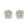 Silver 4-Prong Round-cut "Salt and Pepper" Diamond Classic Stud Earrings - 2 of 4