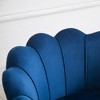 HOMCOM Elegant Velvet Fabric Accent Chair/Leisure Club Chair with Gold Metal Legs for Living Room, Blue - 4 of 4