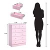 Karl Home 6-Drawer Pink Particle Board 25.98in. W Chest of Drawer - 3 of 4