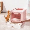 Extra Large Enclosed Cat Litter Tray Box: Foldable Top Entry Cats Toilet with Lid Hooded Kitten Litter Tray & Scoop for Cats Indoor Kittens - 3 of 4