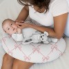 Sweet Jojo Designs Baby Girl Muslin 100% Cotton Nursing Pillow Cover Set Ballerina and Ballet Bows Pink and White 2pc - 2 of 4