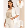 Allegra K Women's Work Office Short Sleeve One Button Casual Jacket Blazer - 2 of 4