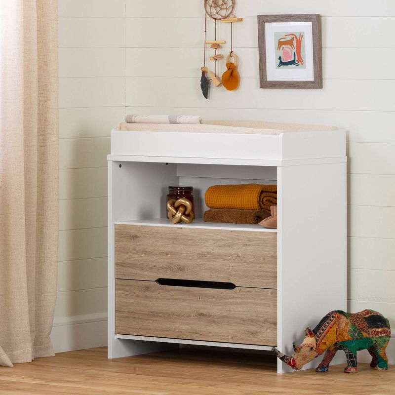 Cookie Changing Table - Pure White and Rustic Oak - South Shore, 3 of 15