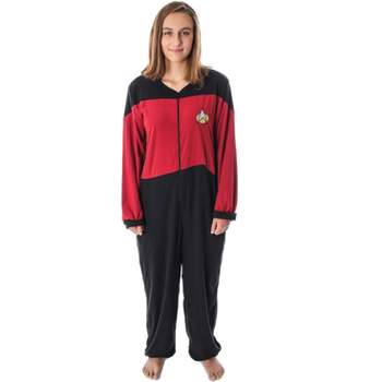 Star Trek Women's Next Generation Picard One Piece Costume Union Suit (2X/3X) Red