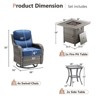 Buenhomino 7 Pieces Outdoor Patio Furniture Set with 30" Square Fire Pit Table, Rattan Wicker Swivel Rocker Chairs Sets - 2 of 4