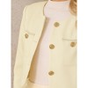 INSPIRE CHIC Women's Tweed Crewneck Button Down Long Sleeve Work Office Cropped Blazer - 4 of 4