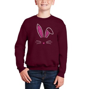 LA Pop Art Bunny Ears - Boy's Word Art Crewneck Sweatshirt - 1 of 3