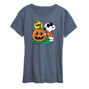 Women's - Peanuts - Joe Cool Pumpkin Short Sleeve Graphic T-Shirt - 1 of 4