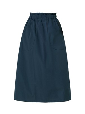 Agnes Orinda Women's Plus Size Denim Tie Waist Button Front A-Line Midi  Skirts Blue 4X