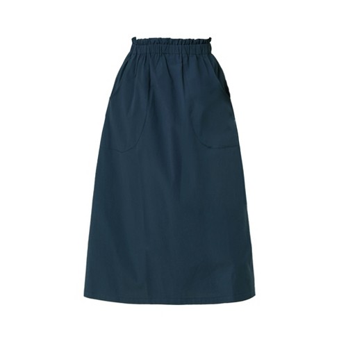 Allegra K Women's Casual Elastic Waist Peasant A-line Midi Skirts With ...