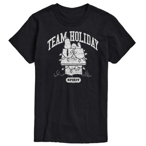 Men's - Peanuts - Snoopy Christmas Lights Dog House Team Holiday Spirit Short Sleeve Graphic T-Shirt - 1 of 4