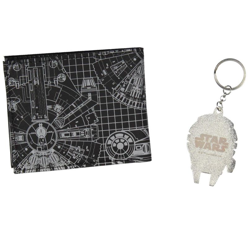 Disney Star Wars Men's Millennium Falcon Bifold Wallet and Keychain Gift Box Set Multicoloured, 2 of 6