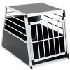 Aluminum Pet Transport Box for Dogs and Cats,Car Travel Crate with Lockable Door,Trapezoidal Design,Black Ventilated Kennel-The Pop Home - 3 of 4