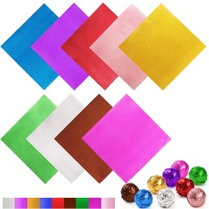 LotFancy Foil Candy Wrappers for Chocolates, 4x4 inch, 900 Pcs Aluminum Candy Wrapping Paper, 9 Colors - 1 of 4