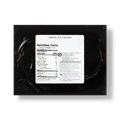 Fresh Beef New York Strip Boneless Steak Raw - 0.44-1.52lbs - price per lbs - Good & Gather™